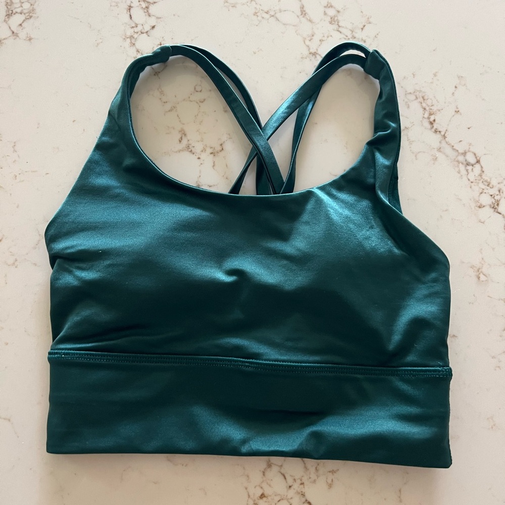 Lululemon energy longline bra “foil”